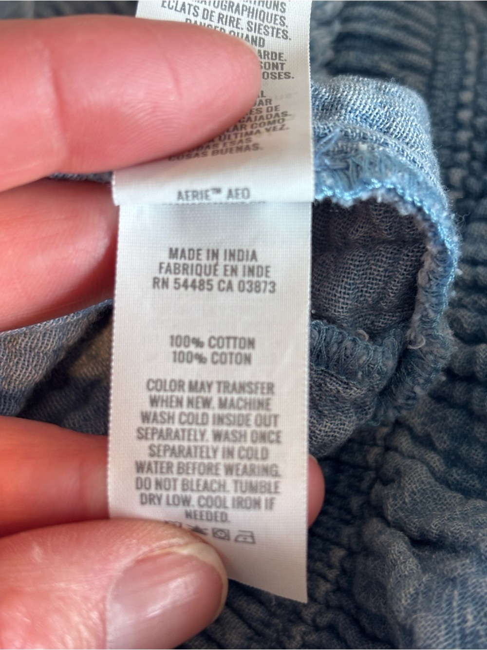 aerie Blue Tiered Gauze Skater Mini Skirt - Picture 4 of 4